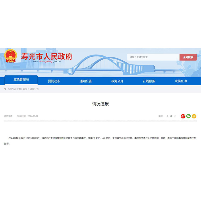 寿光气体中毒事故敲响警钟，草莓免费视频硫化氢检测仪为您筑起安全防线